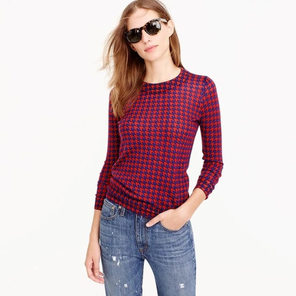 Red houndstooth sweater Clearance